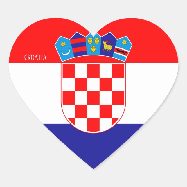 Croatia Flag Splendid Patriotic Heart Sticker (Front)