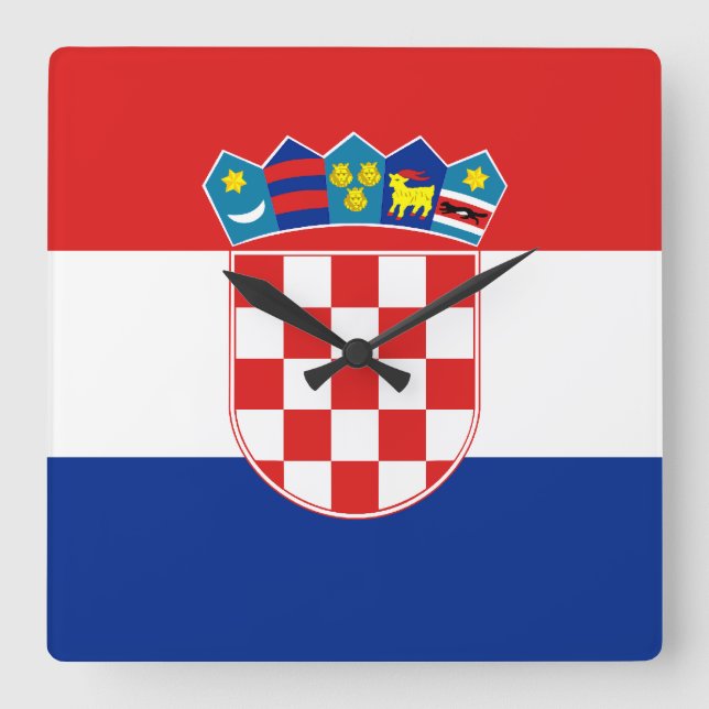Croatia Flag Square Wall Clock (Front)