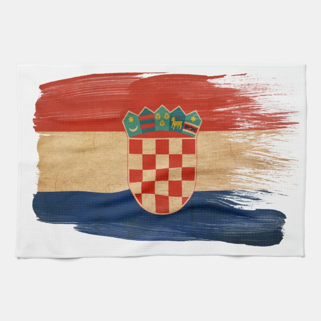 Croatia Flag Tea Towel (Horizontal)
