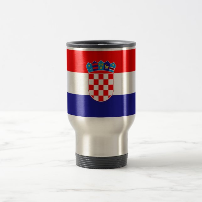 Croatia Flag Travel Mug (Center)