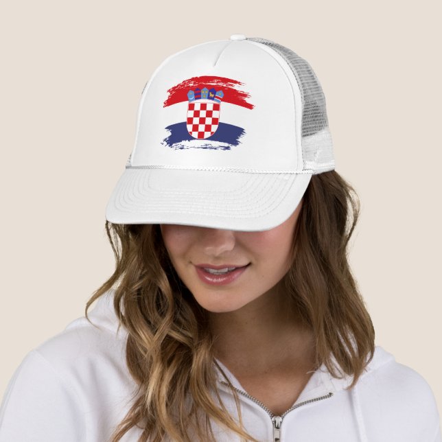 Croatia flag trucker hat (In Situ)