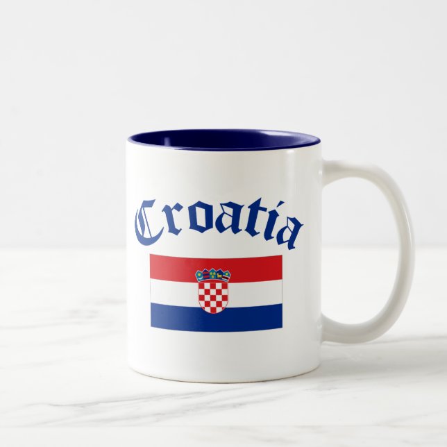 Croatia Flag Two-Tone Coffee Mug (Right)