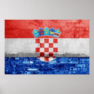 Croatia flag wall poster