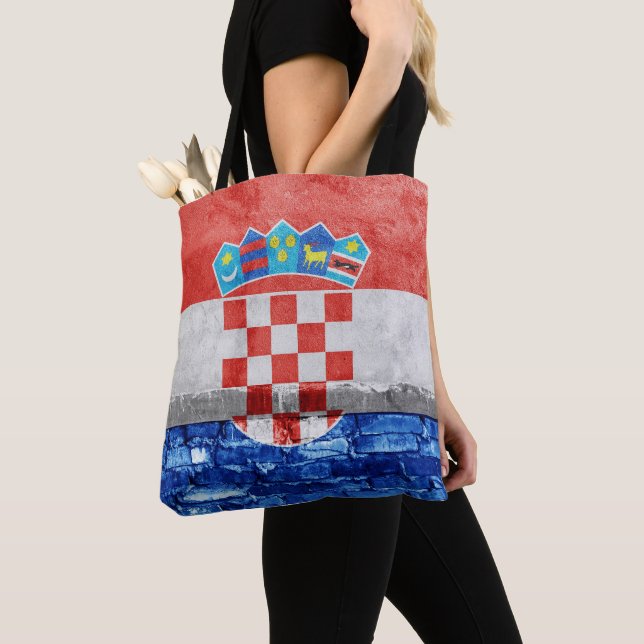 Croatia flag wall tote bag (Close Up)