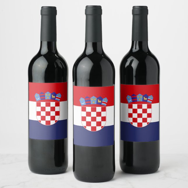 Croatia flag wine label (Bottles)