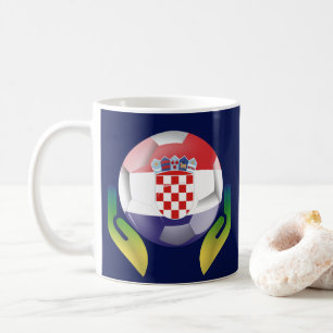 Croatia football in protected hands    coffee mug