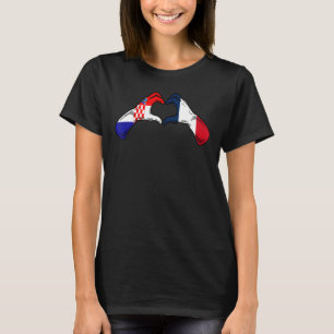 Croatia France Flag - Croatian French Heart T-Shirt