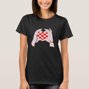 Croatia Hand Sign Heart Love Croatian Pride Croati T-Shirt