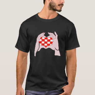 Croatia Hand Sign Heart Love Croatian Pride Croati T-Shirt