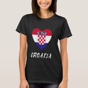 Croatia Heart Hrvatska Flag Pride Roots Proud Croa T-Shirt