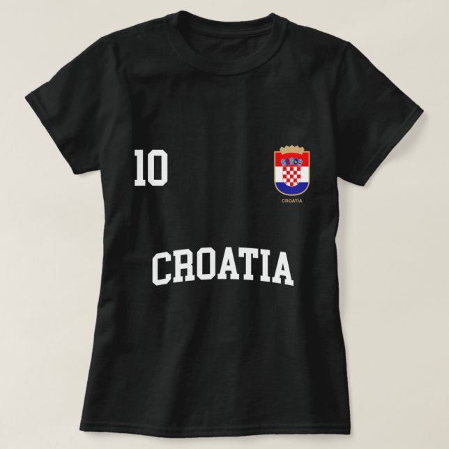 Croatia Hoodie 10 Croatian Flag Soccer Team Footba T-Shirt (Design Front)