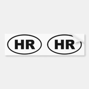 Croatia HR European oval Bumper Sticker