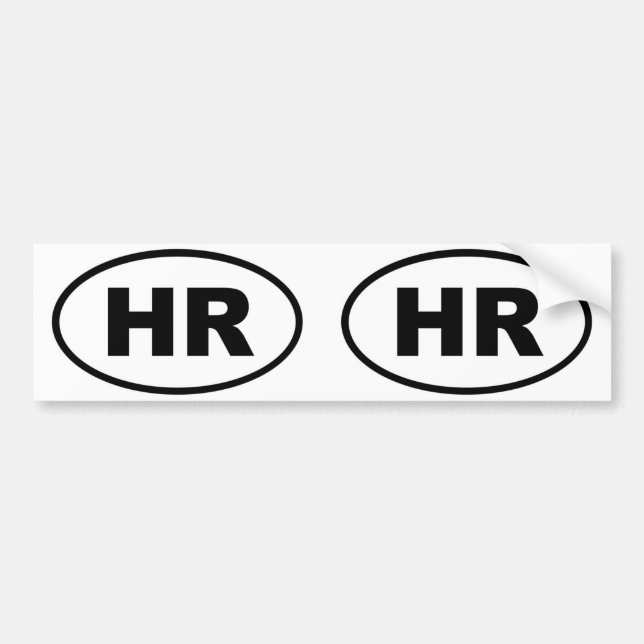 Croatia HR European oval Bumper Sticker (Front)
