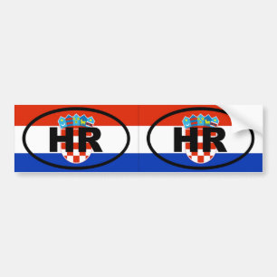 Croatia HR European oval Bumper Sticker
