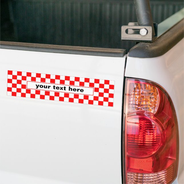 Croatia | Hrvatska | Chequered Name Monogram Bumper Sticker (On Truck)
