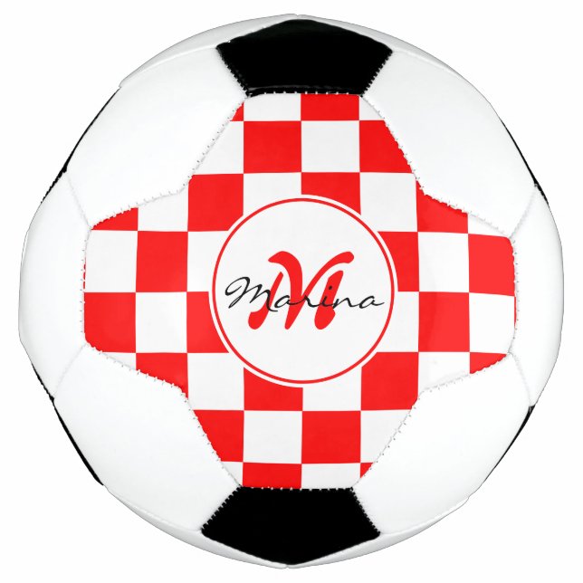 Croatia | Hrvatska | Chequered Name Monogram  Football (Front)