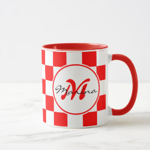 Croatia   Hrvatska   Chequered Name Monogram Mug