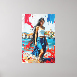 Croatia Hrvatska Kroatien Hrv Zagreb Split Flag Canvas Print