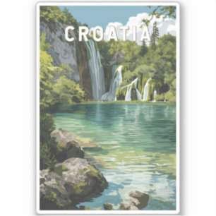 Croatia Illustration Travel Art Vintage
