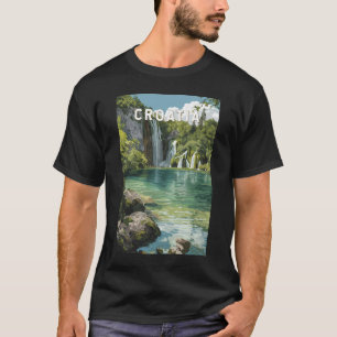 Croatia Illustration Travel Art Vintage T-Shirt