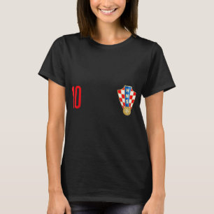 Croatia Jersey Number ten Croatian Futebol Soccer T-Shirt