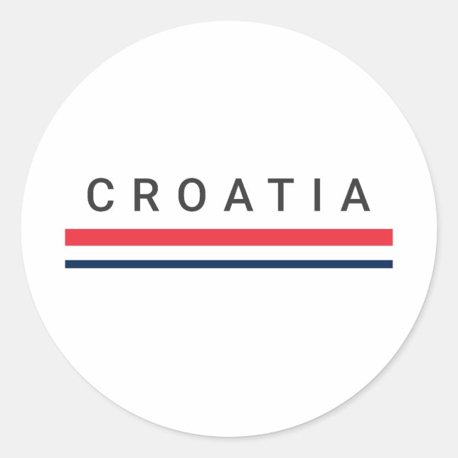 Croatia Lines Classic Round Sticker (Front)