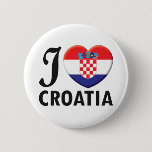 Croatia Love 6 Cm Round Badge