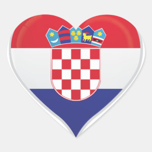Croatia love flag pride heart sticker