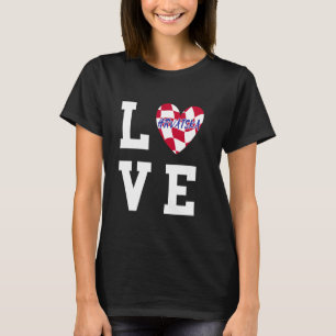 Croatia Love Heart Pride Croatian Roots Hrvatska F T-Shirt