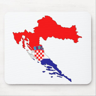 Croatia Map Country Borders Flag States Countries. Mouse Mat
