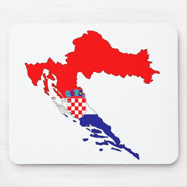 Croatia Map Country Borders Flag States Countries. Mouse Mat (Front)