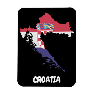 Croatia Map Flag Colourful Vintage Photo Magnet