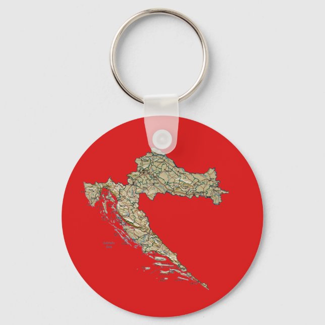 Croatia Map Keychain (Front)