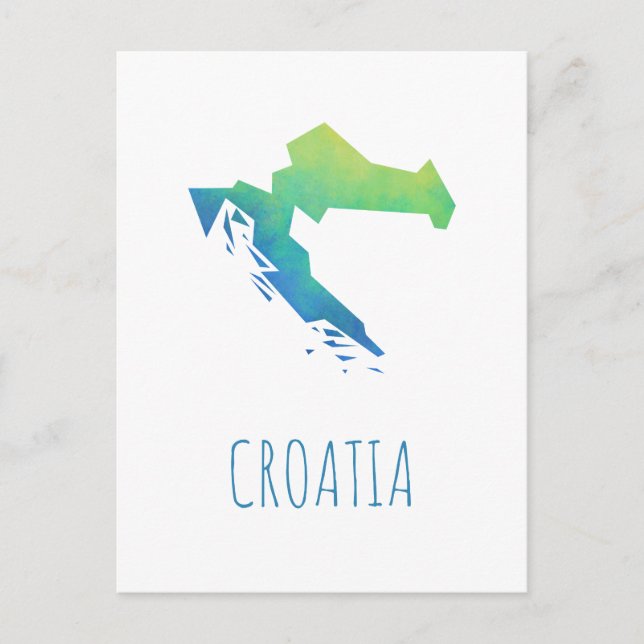 Croatia Map Postcard (Front)