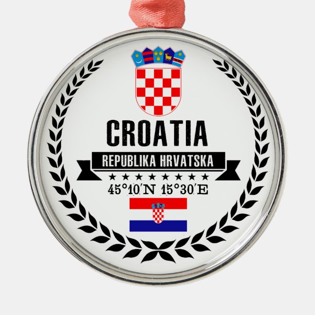 Croatia Metal Tree Decoration (Front)