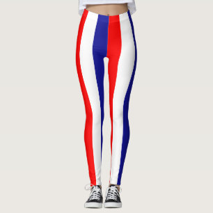 Croatia National Flag Colours Vertical Striped Leggings