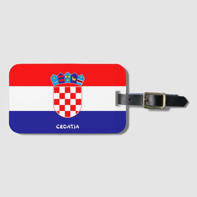 Croatia National Flag Patriotic Luggage Tag (Front Horizontal)