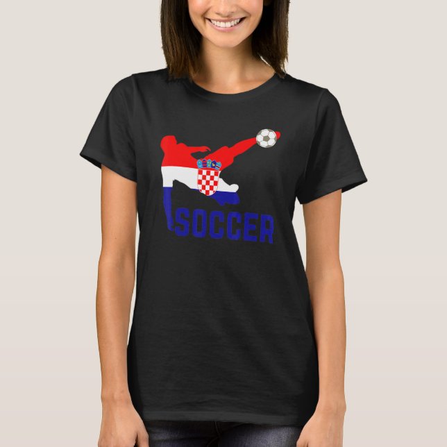 Croatia National Soccer  Soccer Croatia Flag Footb T-Shirt (Front)
