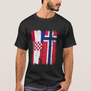 Croatia Norway Half Flag Croatian Norwegian Ancest T-Shirt