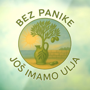 Croatia Olive Oil Vintage Label Art Window Cling