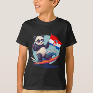 Croatia Panda Bear Surfing Croatian Roots Croatian T-Shirt
