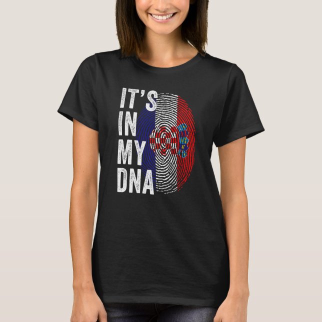 Croatia Pride It's In My DNA Cute Croatian Fingerp T-Shirt (Front)