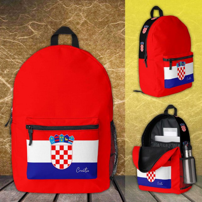 Croatia, red backpack, Croatian Flag / patriotic Printed Backpack (Creator Uploaded)