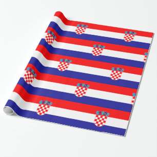 Croatia Red White Blue Wrapping Paper