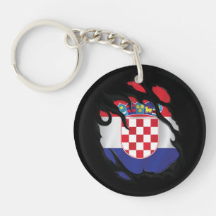 Croatia Ripped Flag Key Ring