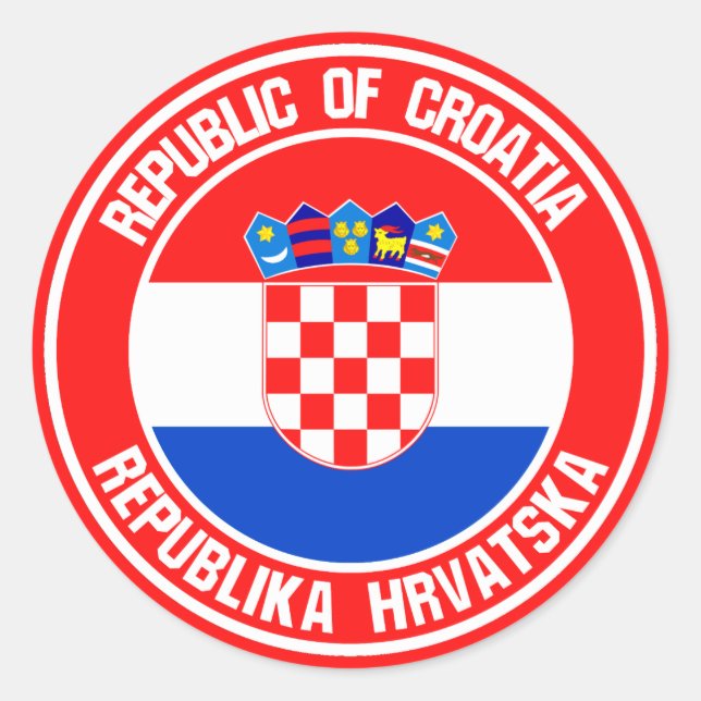 Croatia Round Emblem Classic Round Sticker (Front)