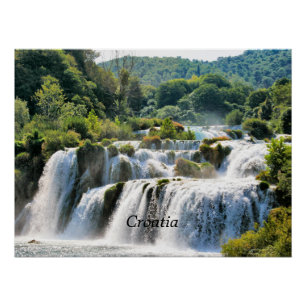 Croatia, scenic waterfall poster