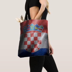 Croatia silk flag tote bag