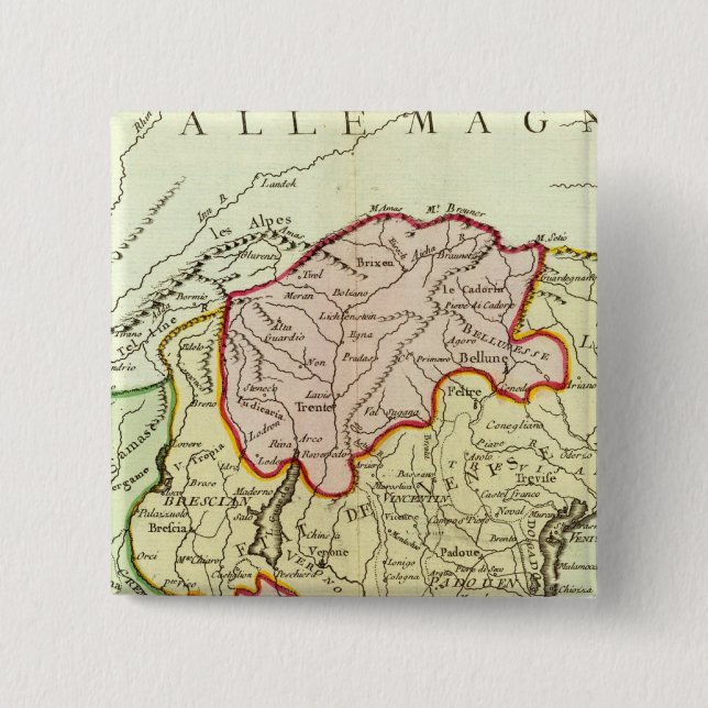 Croatia, Slovenia, Italy 15 Cm Square Badge (Front)