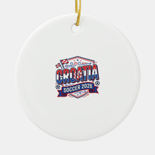 Croatia Soccer 2026 Soccer Bold Country Typography Ceramic Tree Decoration
